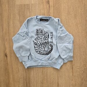 Blue Sweatshirt with Tiger Graphic